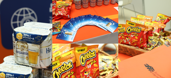 Group photo of brand giveaways